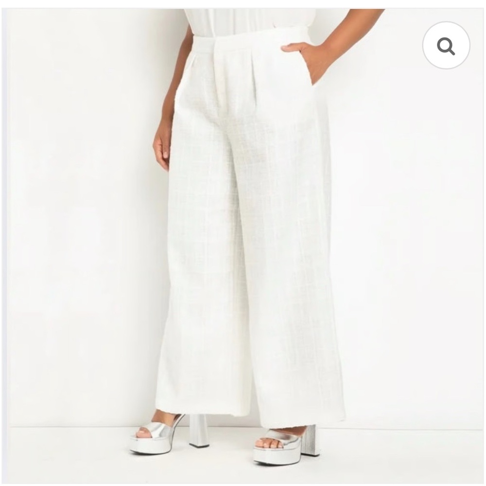 Eloquii Crisp White Wide-Leg Pants